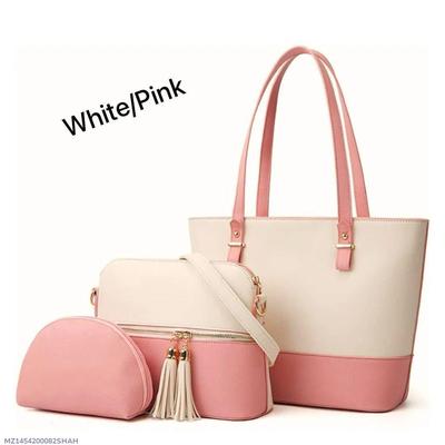 Women PU Leather 3-Piece Multicolor Handbag Set thumbnail 10