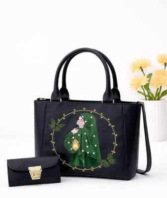 Girl's Leather Plain Hand Bag Set