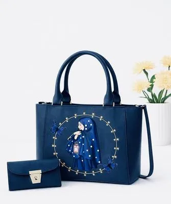 Girl's Leather Printed Hand Bag Set