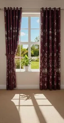 Luxurious 1 Pair Cotton Salonica Printed Curtains