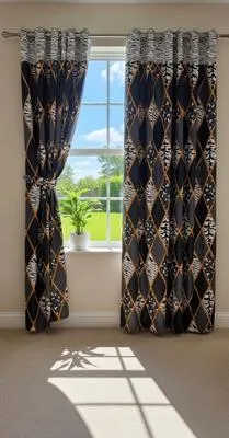Luxurious 1 Pair Cotton Salonica Printed Curtains