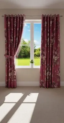 Luxurious 1 Pair Cotton Salonica Printed Curtains