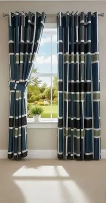 Luxurious 1 Pair Cotton Salonica Printed Curtains