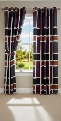 Luxurious 1 Pair Cotton Salonica Printed Curtains