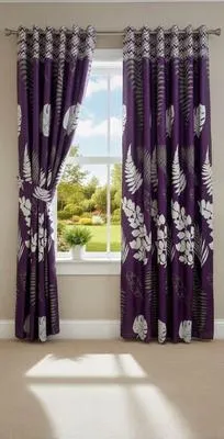 Luxurious 1 Pair Cotton Salonica Printed Curtains