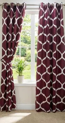 Luxurious 1 Pair Cotton Salonica Printed Curtains