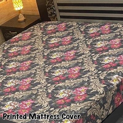 Waterproof Terry Cotton King Size Mattress Cover - 1 Pc Printed Design