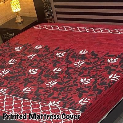 Waterproof Terry Cotton King Size Mattress Cover - 1 Pc Printed Design
