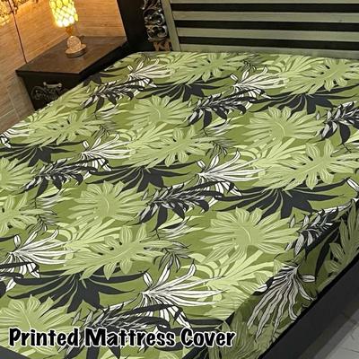 Waterproof Terry Cotton King Size Mattress Cover - 1 Pc Printed Design