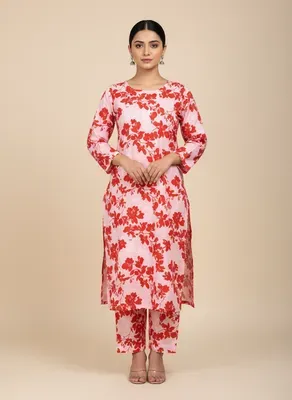 Women Unstitched Printed Suit White Floral 2 Pcs thumbnail 6