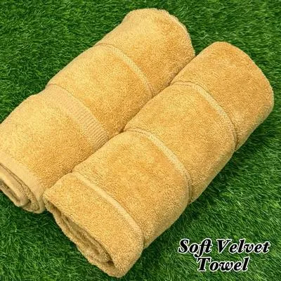 2 Pcs Soft Velvet Woven Bath Towel