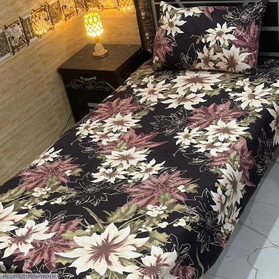 4 Pcs Crystal Cotton Printed Single Bedsheet thumbnail 2