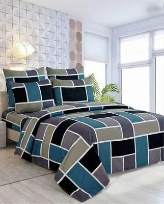 Luxurious 6 Pcs Cotton Salonica Printed Double Bed Razai Set