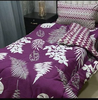Vibrant 3 Pcs Cotton Salonica Printed Single Bed Razai Set