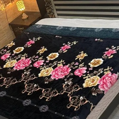 Cozy Fleece Printed Double Bed Blanket