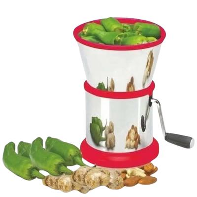 Red Stainless Steel Manual Food Chopper - 1 Pc for Effortless Food Preparation
