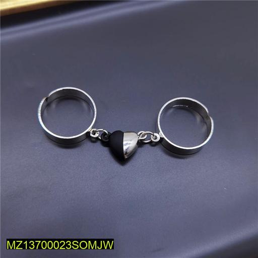 2 Pcs Trendy Heart Magnetic Effect Rings Set