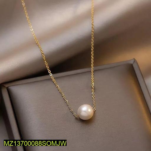 1 Pc Alloy Gold Plated Pearl Stone Pendant