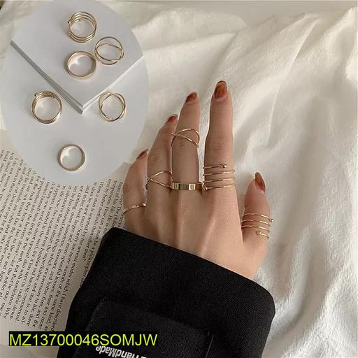 Hip Hop Pack of 6 Rings Set 