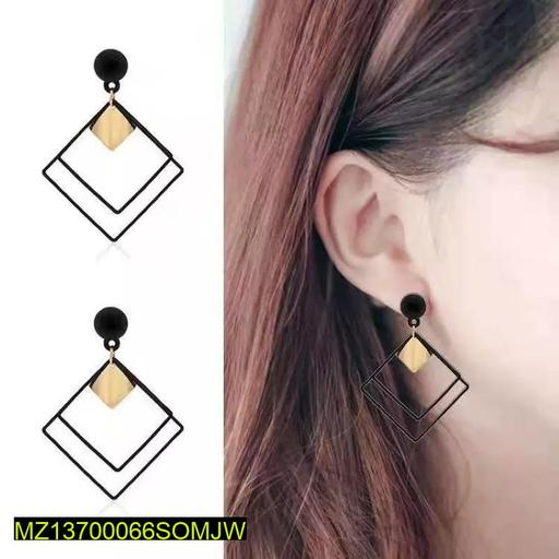 Pair Of Acrylic Plated Modern Design Earrings