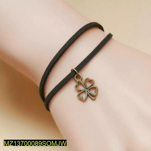 Charm Lucky Leaf Rope Bracelet 
