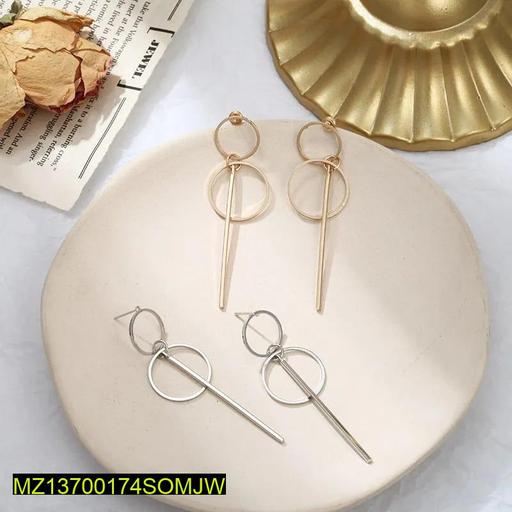 4 Pcs Double Circles Geometric Drop Earrings