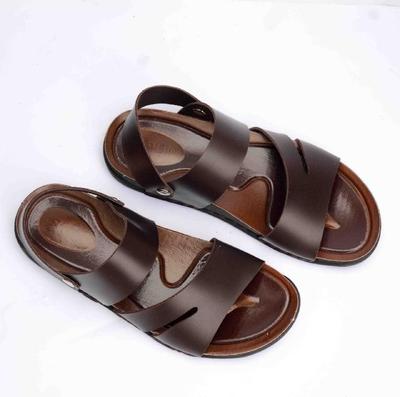 Men's Fancy Brown Synthetic Leather Sandals - Perfect for Formal, Casual & Hoop Styles