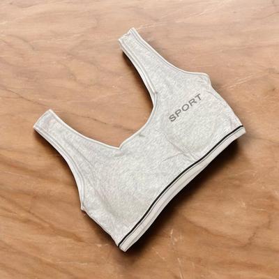Comfortable Cotton Padded Bra - 2 Pcs Grey Embroidered Collection