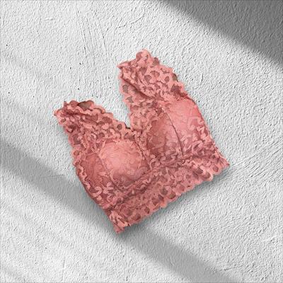 Jacquard Lace Work Pushup Padded Bra