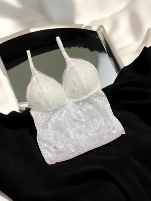 Jacquard Lace Work Comfortable And Lightweight Plunge Bra