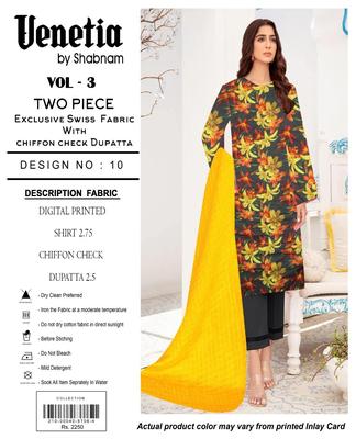 Stylish Black Suit with Digital Print - 2 Pcs Set