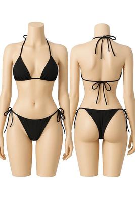 Lycra Plain Comfortable And Breathable Bikini Set