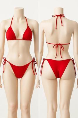 Lycra Plain Comfortable And Breathable Bikini Set