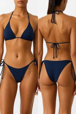 Lycra Plain Comfortable And Breathable Bikini Set