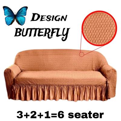 Sofa Cover Butterfly Style Frill Sofa Cover - 6 Seater