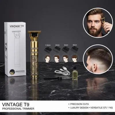 Vintage T9 Hair TrimmerElectricUSB Charging Beard Trimmer