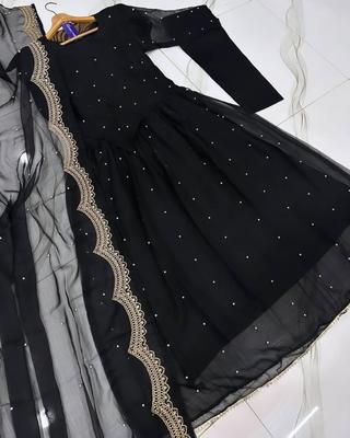 Elegant 3 Pcs Women's Stitched Embroidered Chiffon Maxi Suit