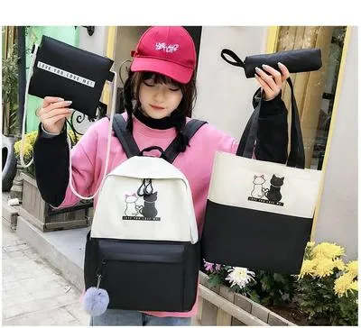 Multipurpose Casual Backpack Set - 4 Pcs in Vibrant Multicolor