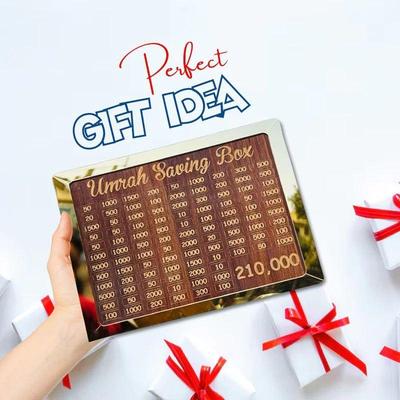 1 Pcs Wooden Umrah Saving Box - Traditional Charity Collection