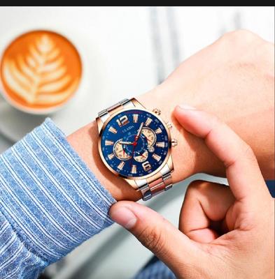 Men's Quartz Chain Strap Watch - Water Resistant 1 Pc