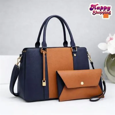 Women's Leather Plain Hand Bag Set