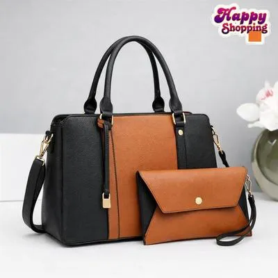 Girl's Leather Plain Hand Bag Set