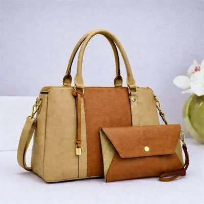 Girl's Leather Plain Hand Bag Set