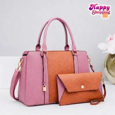 Girl's Leather Plain Hand Bag Set