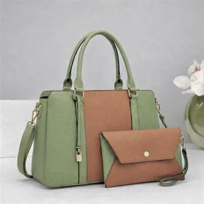 Girl's Leather Plain Hand Bag Set