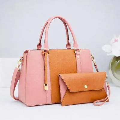 Girl's Leather Plain Hand Bag Set
