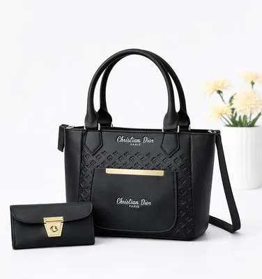 Women's Leather Plain Hand Bag Set