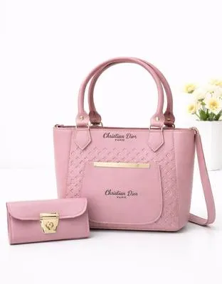Women's Leather Plain Hand Bag Set