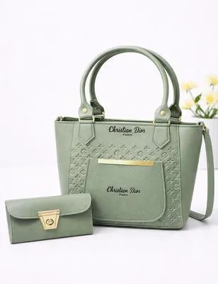 Women's Leather Plain Hand Bag Set