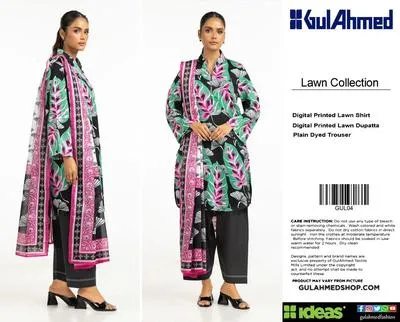 3 Pcs Women's Unstitched Digital Print Suit